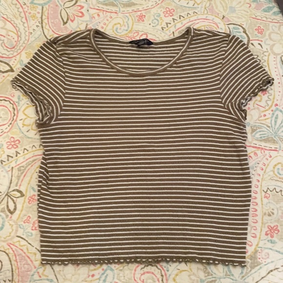 Striped American Eagle Ruffle Tee - Picture 1 of 2